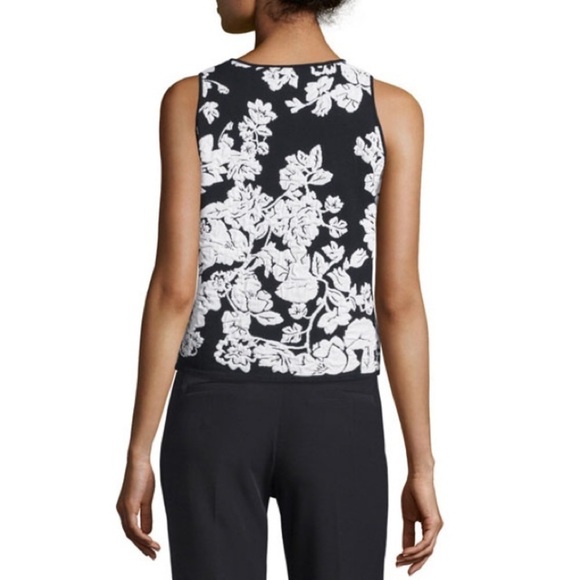 MILLY Sleeveless Floral Jacquard Shell - Picture 2 of 9